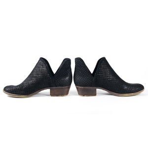 Lucky Brand Perforated Black Suede Booties